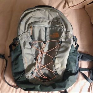 North Face grey and coral Borealis Backpack